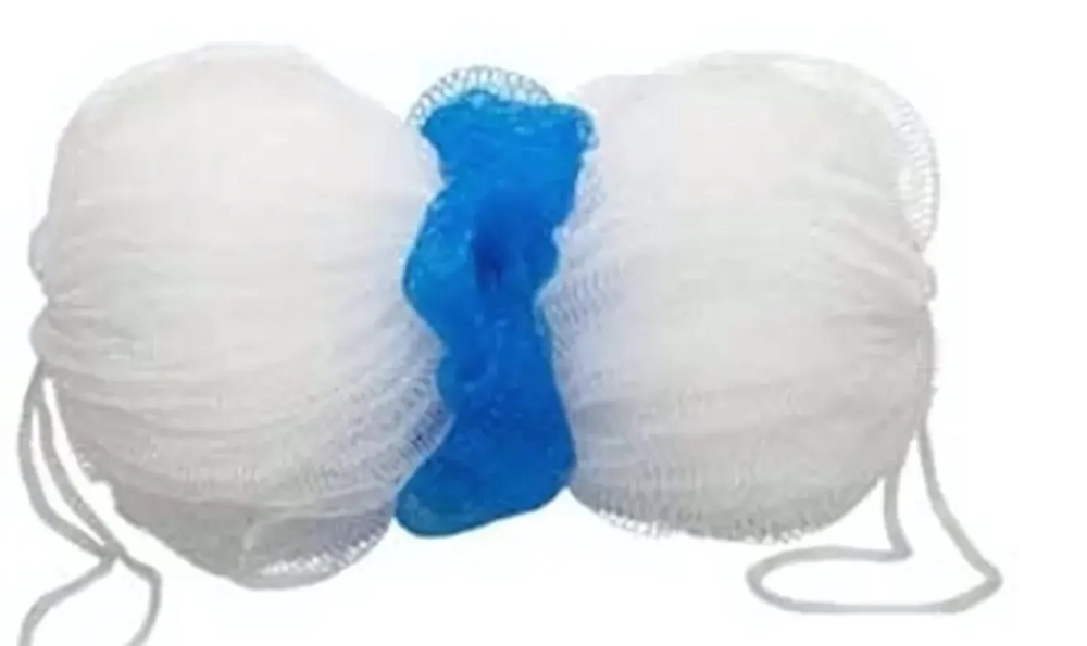 Мочалка для тела «Trio» Бело-Синяя 70 гр