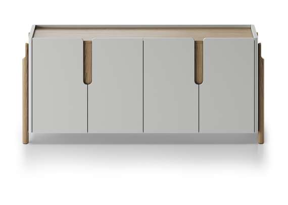 Комод Basic 4 двери ширина 180 см (светло-серый)