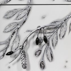 Ручка мебельная скоба Oliva Branch (Олива Бранч) левая Античное серебро