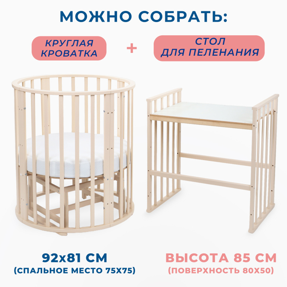 Кроватка МИШКА 7 в 1 МАЯТНИК