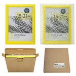Рамка 15х21 см небьющаяся, багет 17,5 мм, пластик, BRAUBERG "Colorful", желтая, 391245