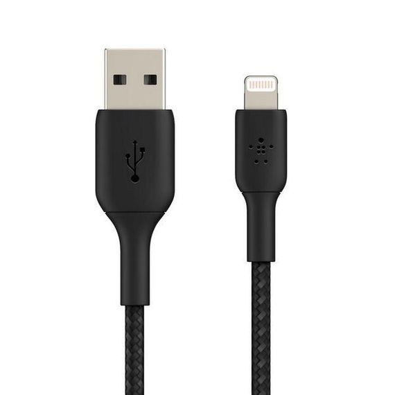 Кабель Belkin BoostCharge Braided Lightning - USB-A 1 м (CAA002BT1MBK) черный