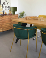 Koda Стол из дубового шпона с натуральной отделкой и стальными ножками с черной отделкой 160 x 90 см