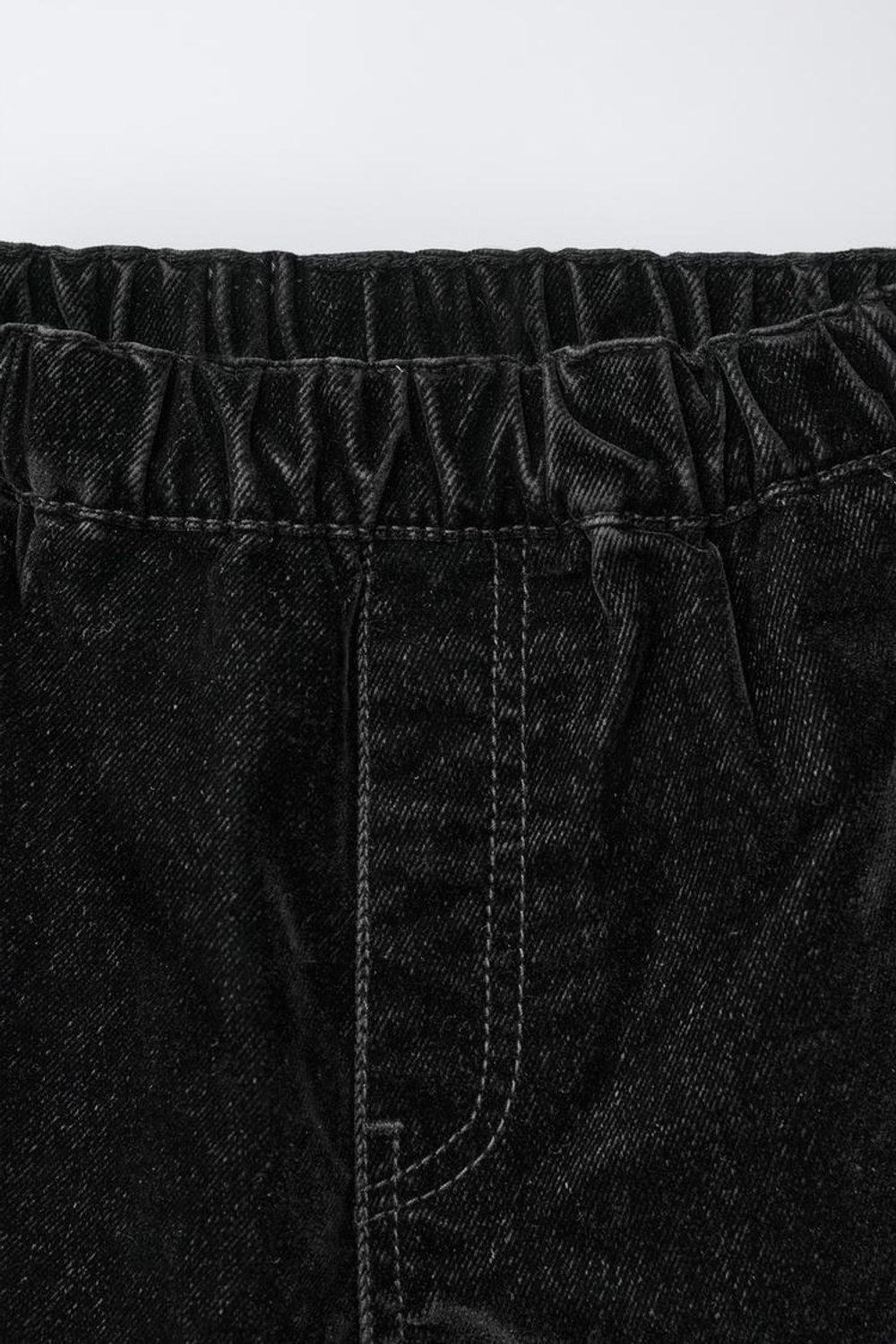 ZARA ВЕЛВЕТОВЫЕ ШТАНЫ BAGGY, ЧЕРНЫЙ