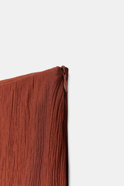 ZARA ШИРОКИЕ БРЮКИ С ПЛАТКОМ, ТЕРРАКОТОВЫЙ