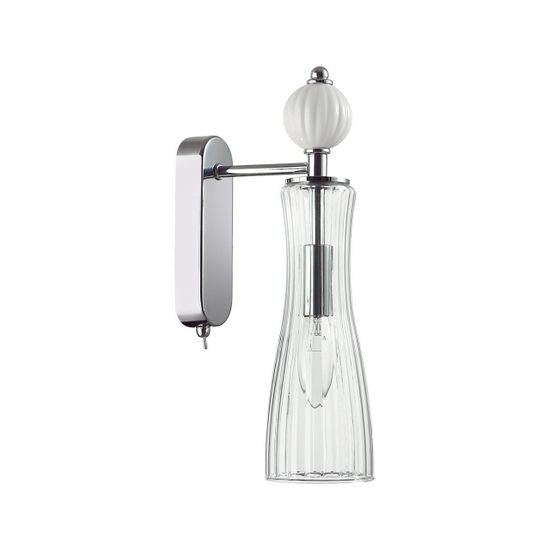 8268/1W NEOCLASSI хром/белый/прозрачный, металл/керамика/стекло Бра Е14 1*40W 220V EMILY