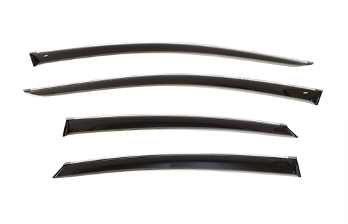 Дефлекторы боковых окон Cobra Tuning на Hyundai Sonata  (LF) Sd 2014- хромированный молдинг арт.H25914CR