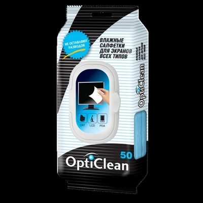 Салфетки влажные OptiClean для экранов всех типов 50 шт