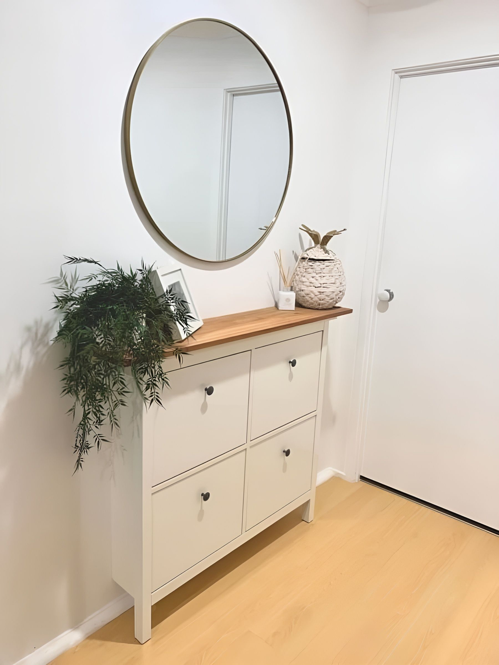 IKEA Обувница 3 ящ, HEMNES 89х127х30, черная/св-коричневая, из массива сосны, КЫМОР (ХЕМНЭС ИКЕА)