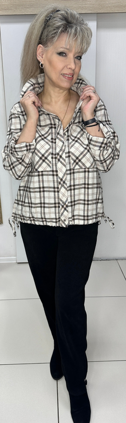 Рубашка в клетку с кулиской