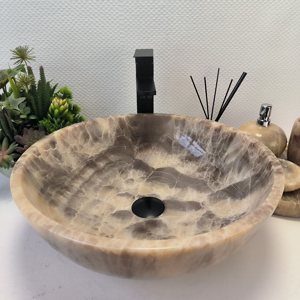 Раковина из оникса Bowl Grey TinLip BO-62950 45*45*15 43