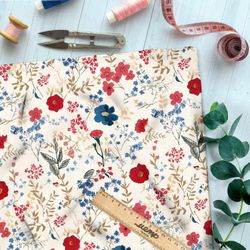 Ткань премиум сатин чудесная цветочная мелодия