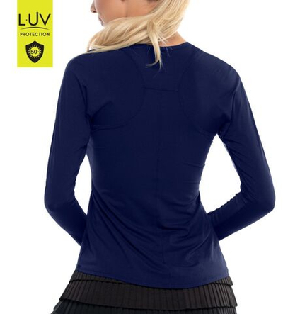 Женская футболка теннисная (dł. Рукава) Lucky in Love Luv Core Breeze Long Sleeve Crew - midnight
