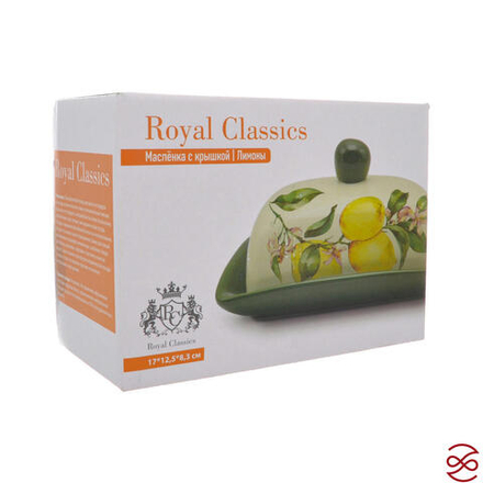 Маслёнка с крышкой Royal Classics Лимоны 17*12,5*8,3 см