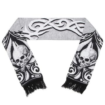 Шарф череп в узоре серый (665)