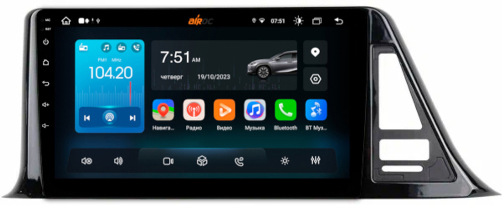 Магнитола для Toyota C-HR 2016-2022 (левый руль, взамен 230х130мм) - Roximo RX-1124 Android 13, ТОП процессор, 8/128, SIM-слот