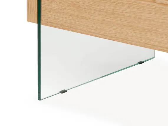 Журнальный стол с ящиками Somerset 127x60 см, шпон дуба, стеклянные ножки