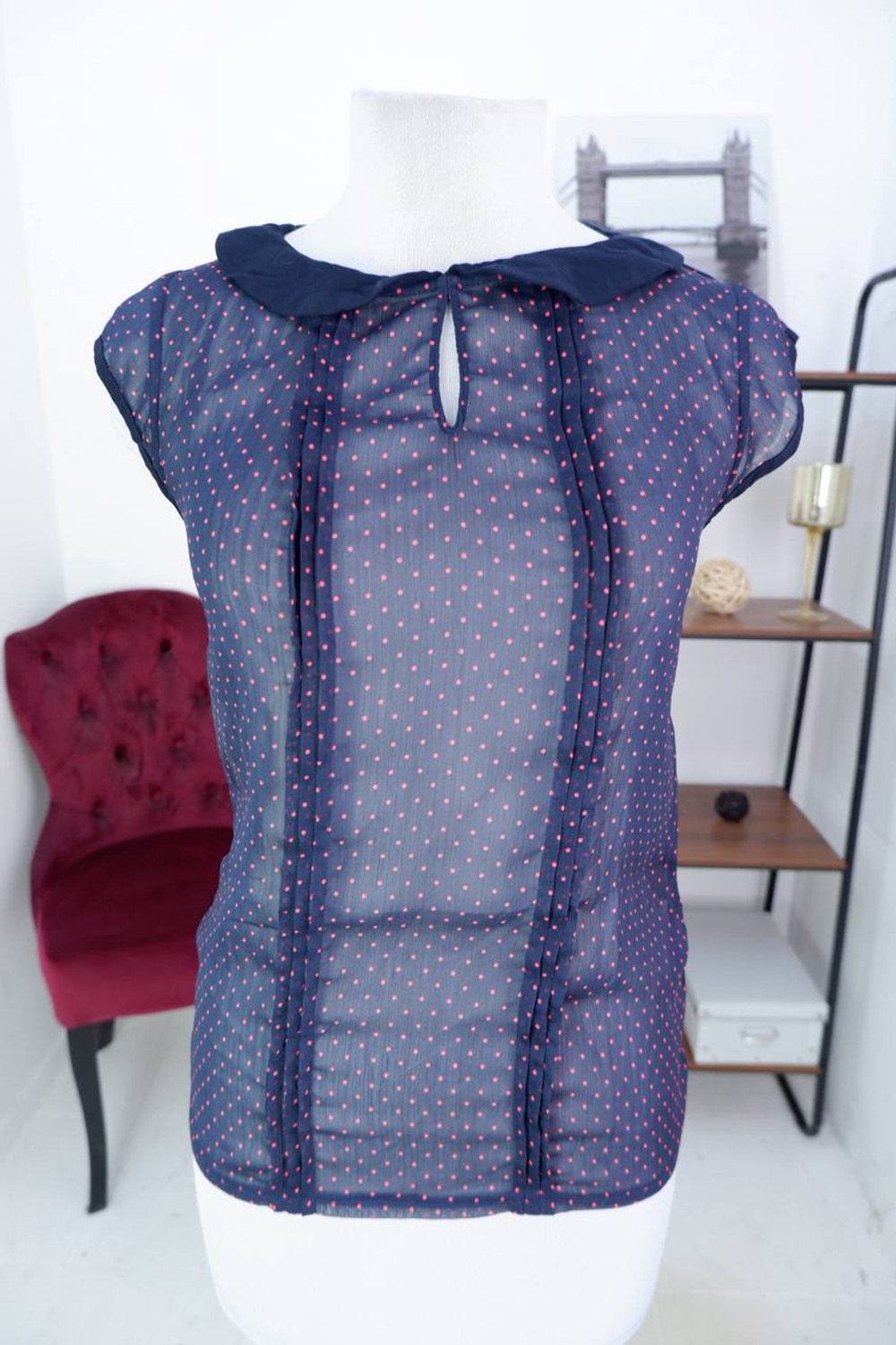Блузка Camaïeu в мелкий горошек, визуально на 44 размер
