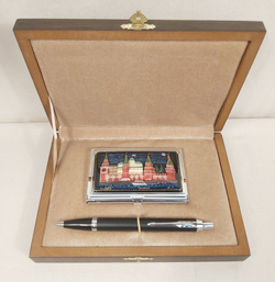 Набор подарочный "Москва" (визитница персональная, ручка)