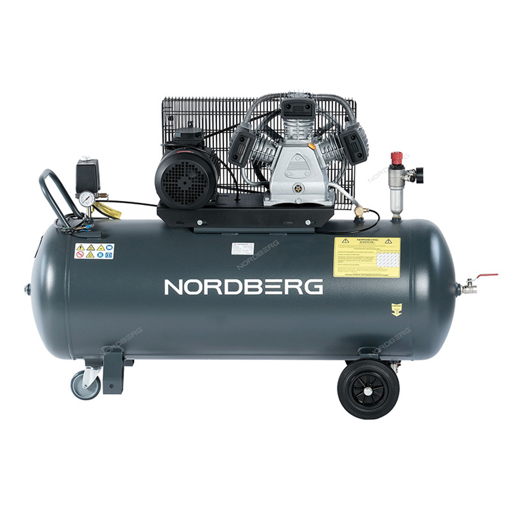 NORDBERG (NCP200/580) Компрессор поршневой с ременной передачей 380В, ресивер 200л, 580л/мин