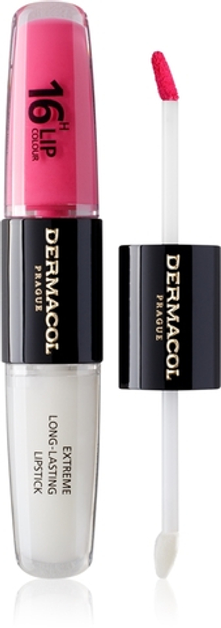 Dermacol 16H Lip Colour - Долговременная помада и блеск для губ оттенок 18 Cotton Candy, 2 ml