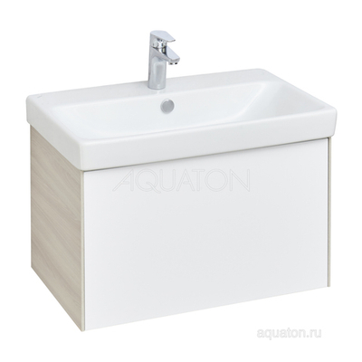 Тумба под раковину AQUATON Асти 70 белый глянец, ясень шимо 1A263001AXD70