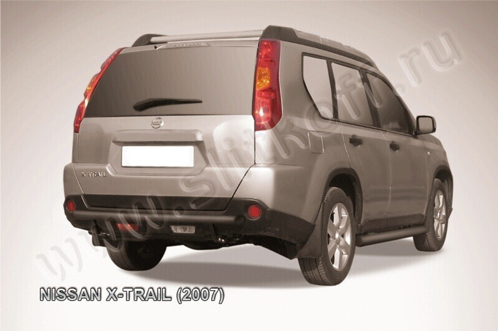 Защита заднего бампера Nissan X-Trail (2007-2011) d57 серебристая
