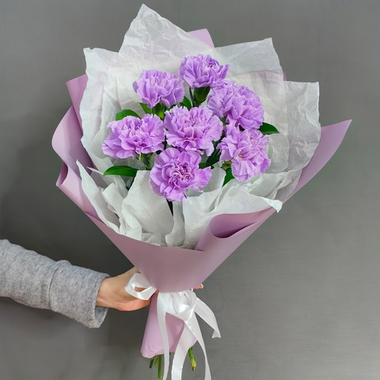 Букет из 7 сиреневых диантусов