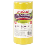 Салфетки ВИСКОЗНЫЕ универсальные STANDART 18х25 см В РУЛОНЕ 30 шт. 80 г/м2 желтые LAIMA К4128 (4 штуки в упаковке)