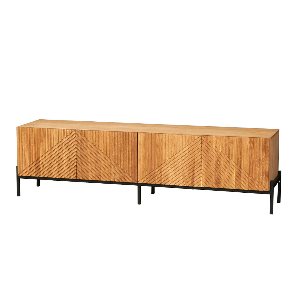 Тумба под телевизор Грувс, массив дуба, лофт