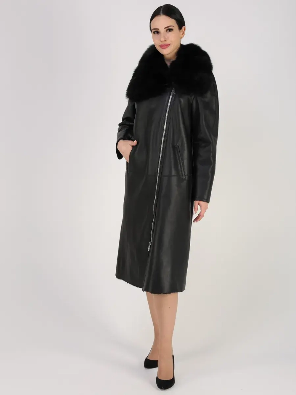 Дубленка зимняя натуральная длинная