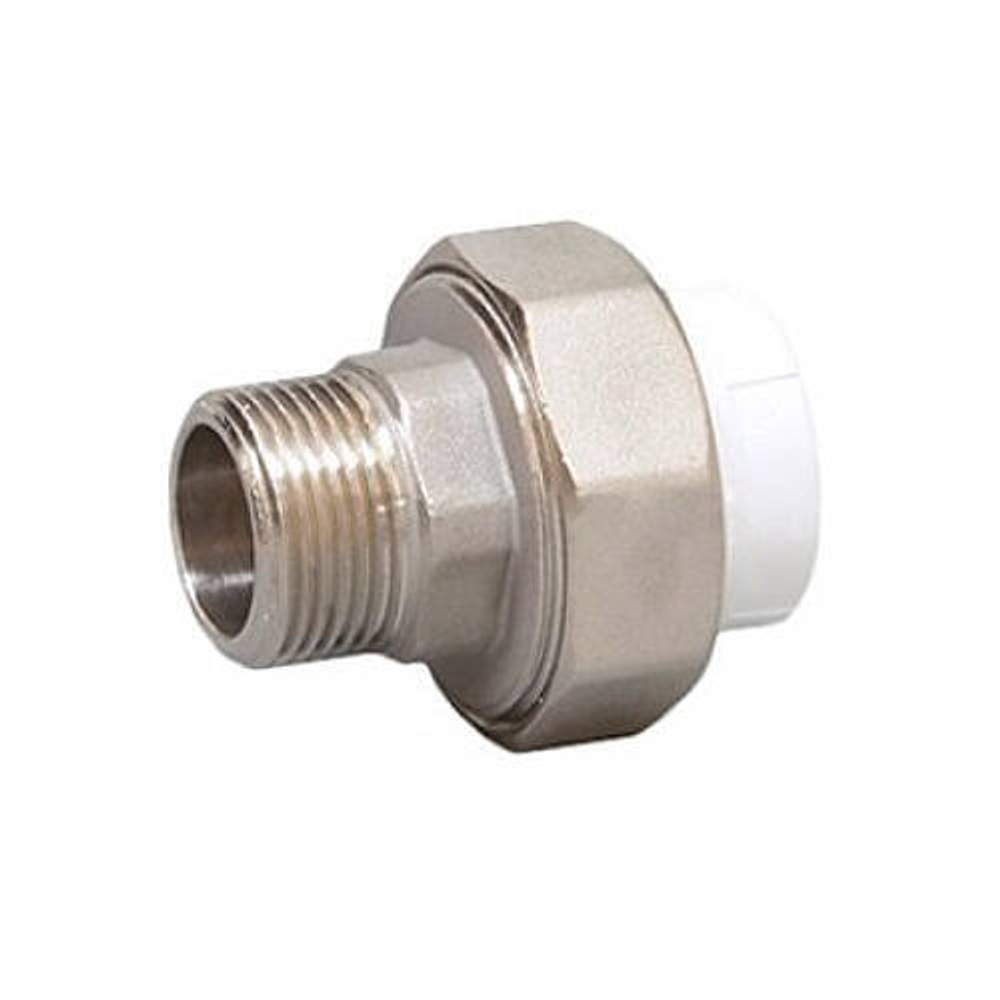 Переход на наружную резьбу разъемный Fusitek - 25 x 1/2" (для полипропиленовых труб, цвет белый)