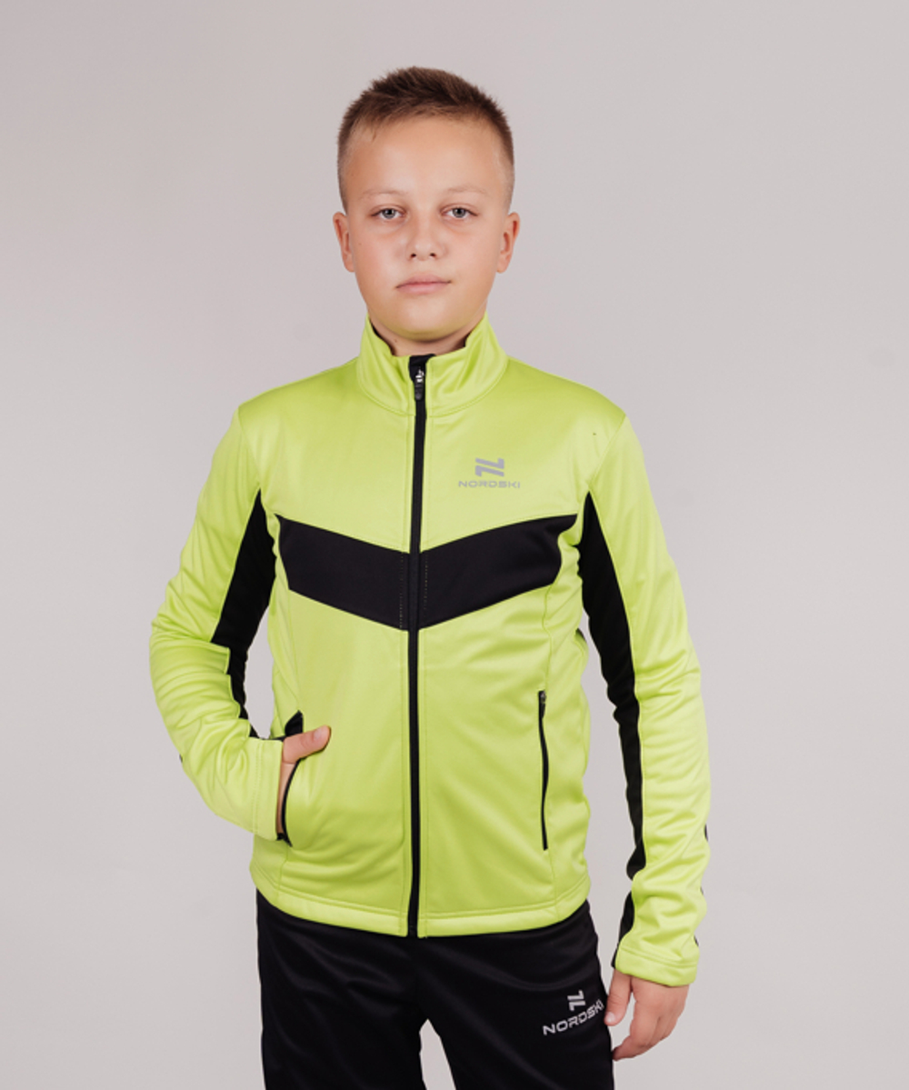 Куртка NORDSKI Jr.Base Lime/Black, разминочная, юниорская, NSJ812180