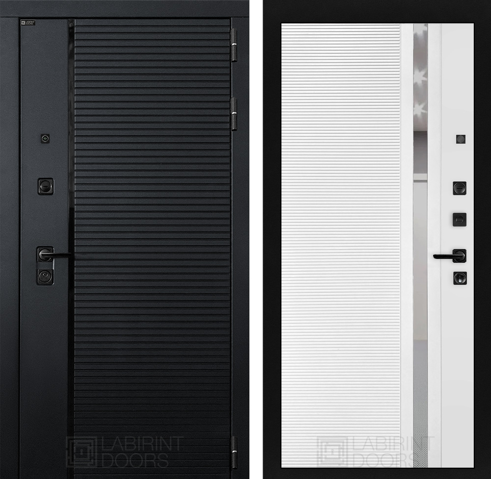 Пиано 31 белый софт с зеркальной вставкой