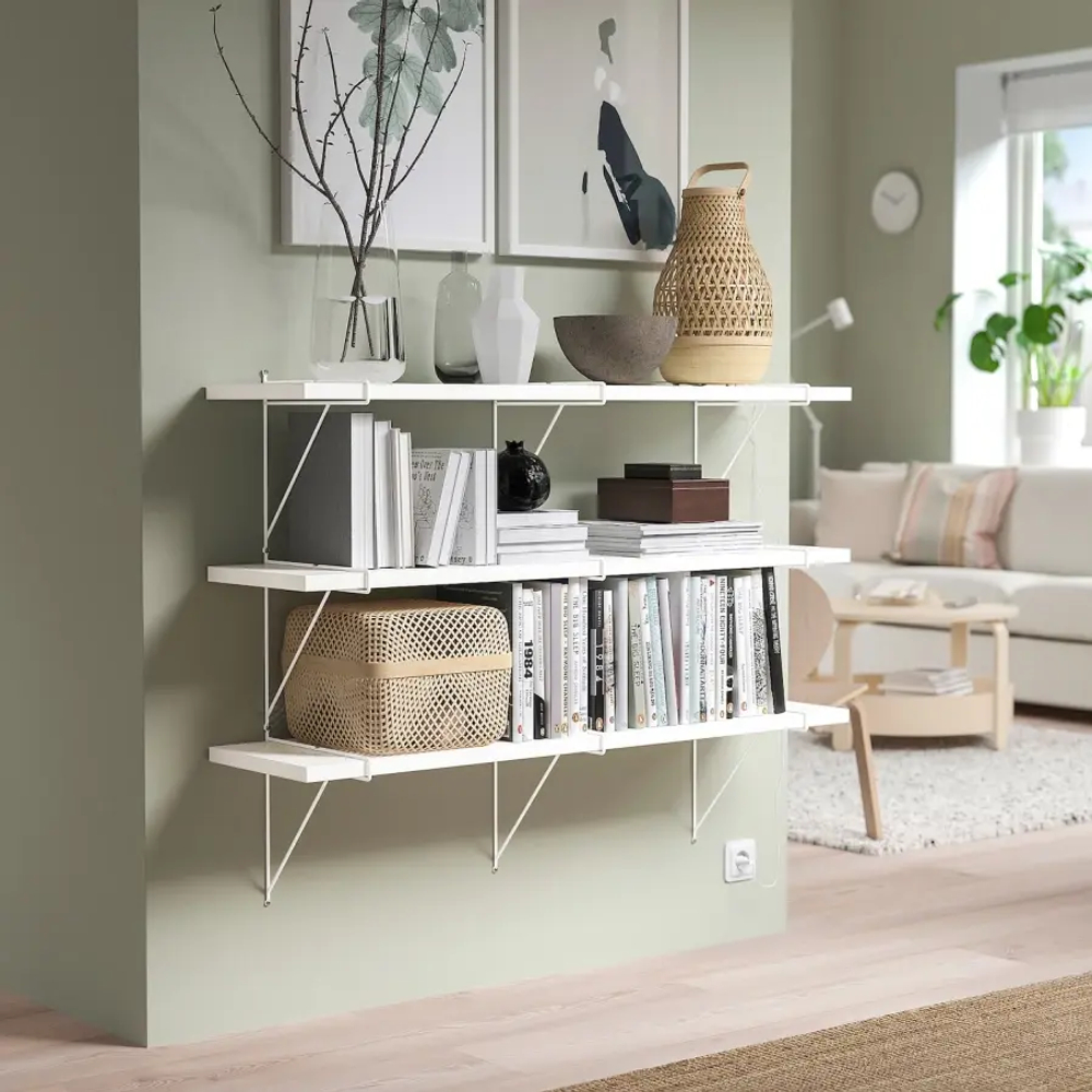Комбинация настенных полок - BERGSHULT/PERSHULT IKEA/БЕРГСХУЛЬТ/ ПЕРСХУЛЬТ ИКЕА, 120х30 см, белый