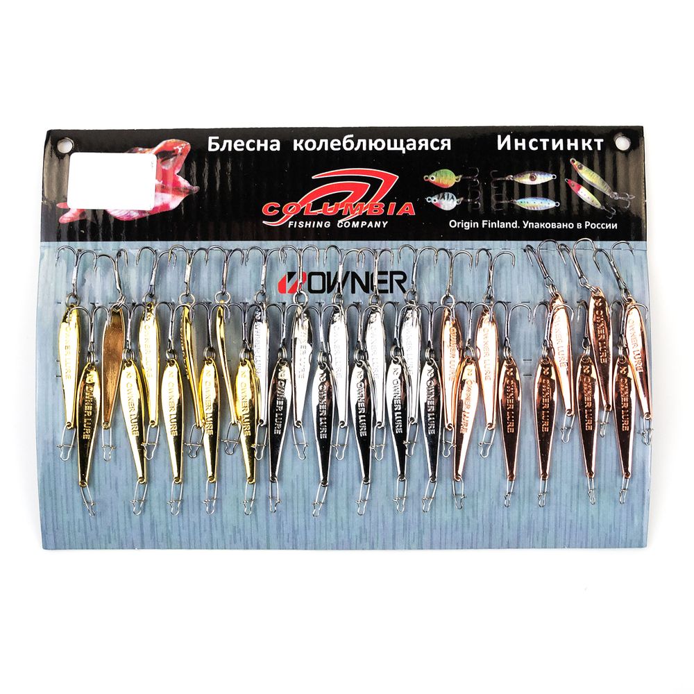 Блесна зимняя Columbia "Окуневая" ЛСМ, малая, на блистере (45мм, 3.8гр), 30шт/уп