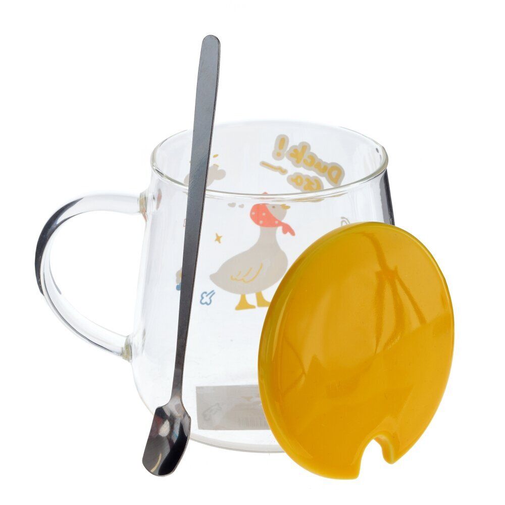 GAEM Кружка с крышкой и ложкой, 500 мл, L12 W9 H10 см, 4в.