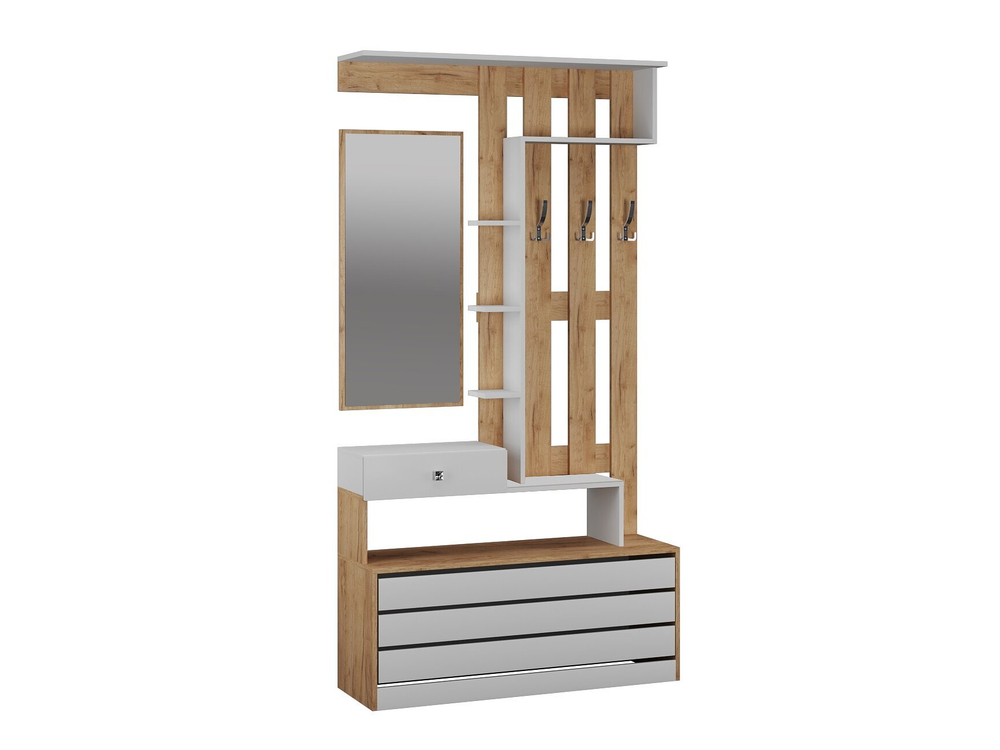 Прихожая Ямайка центральная секция ЯПЦС-1 дуб крафт золотой/белый ТЭКС