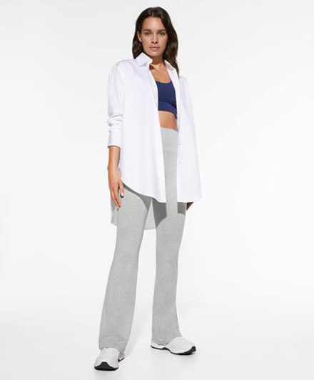 OYSHO Брюки клеш с высокой посадкой Flare Comfortlux High Rise, серый