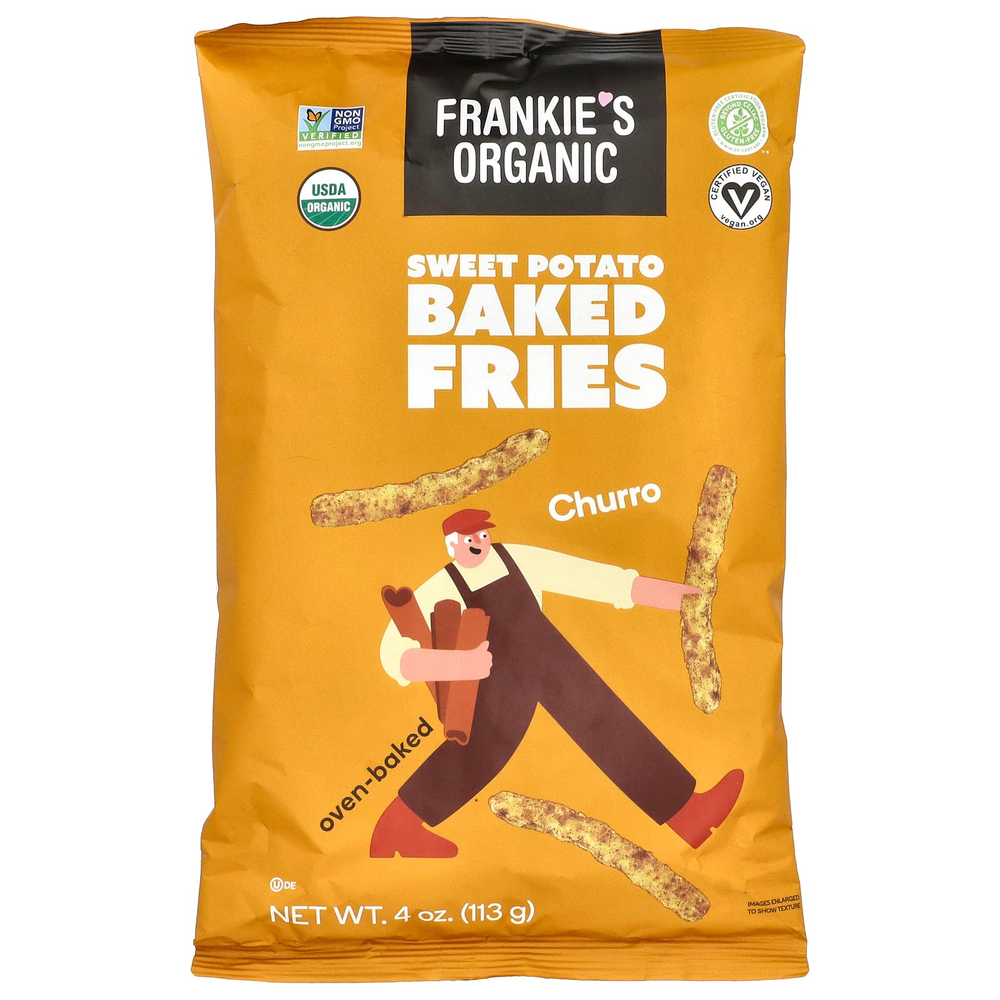 Frankie's Organic, Жареный картофель со сладким картофелем, чурро, 113 г (4 унции)
