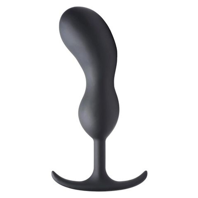 Черный массажер простаты с утяжелителями Premium Silicone Weighted Prostate Plug XL - 20,8 см. (Цвет: черный)