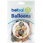 Шар латексный 35см Набор 6 шт Юбилей - 10 (Ассорти)