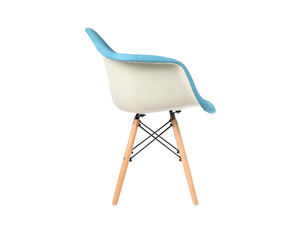 Стул Venecia в стиле Eames пэчворк синий/дерево