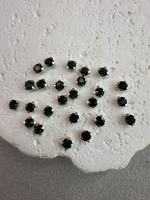 Шатоны 4 мм, Нефрит в серебре, 25 шт