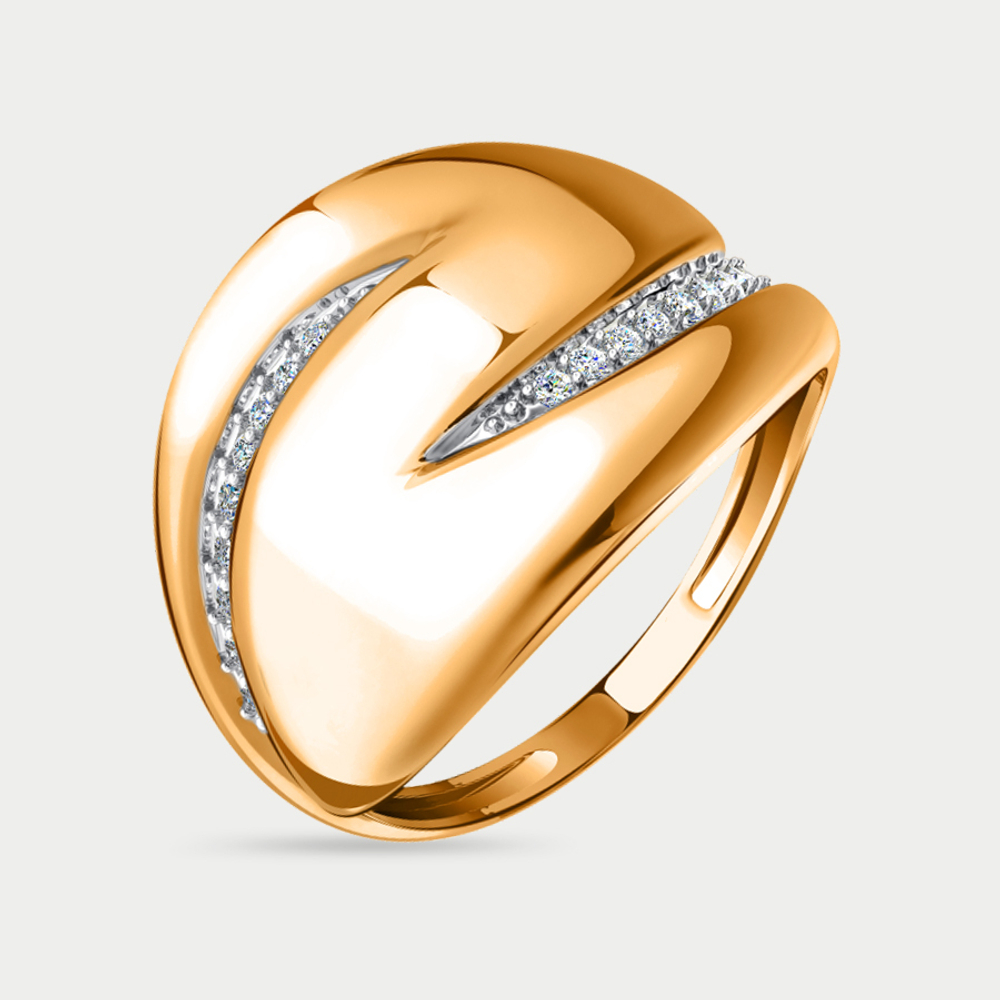 Кольцо для женщин из розового золота 585 пробы с фианитами (арт. 08-117677)