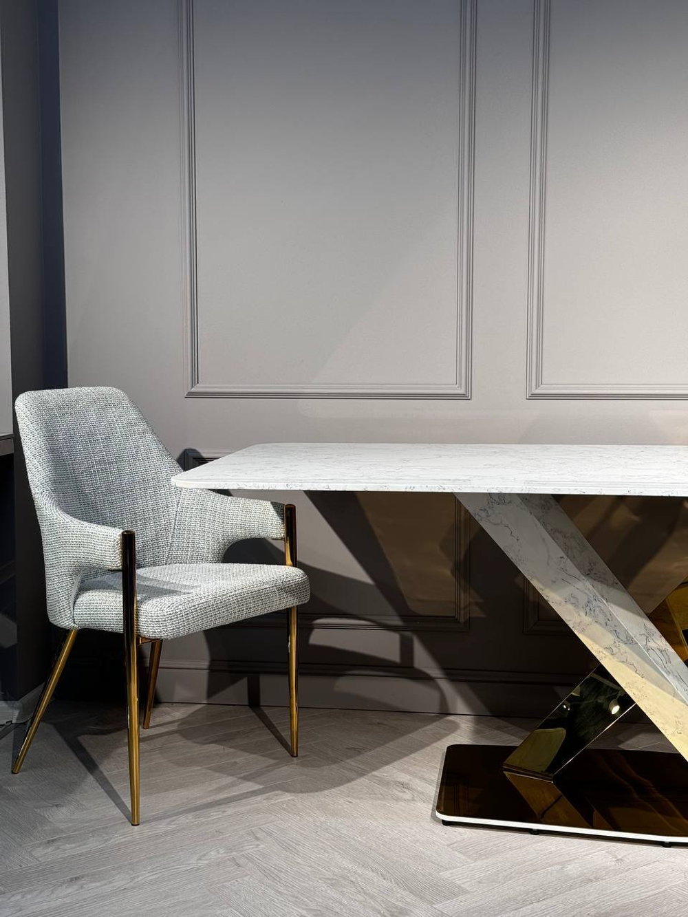 Стул обеденный Ist Casa Бергамо, 62х58х91 см, бежевый, глянцевое золото