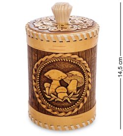 BST-317/ 1 Туесок «Грибы» ср. (береста)