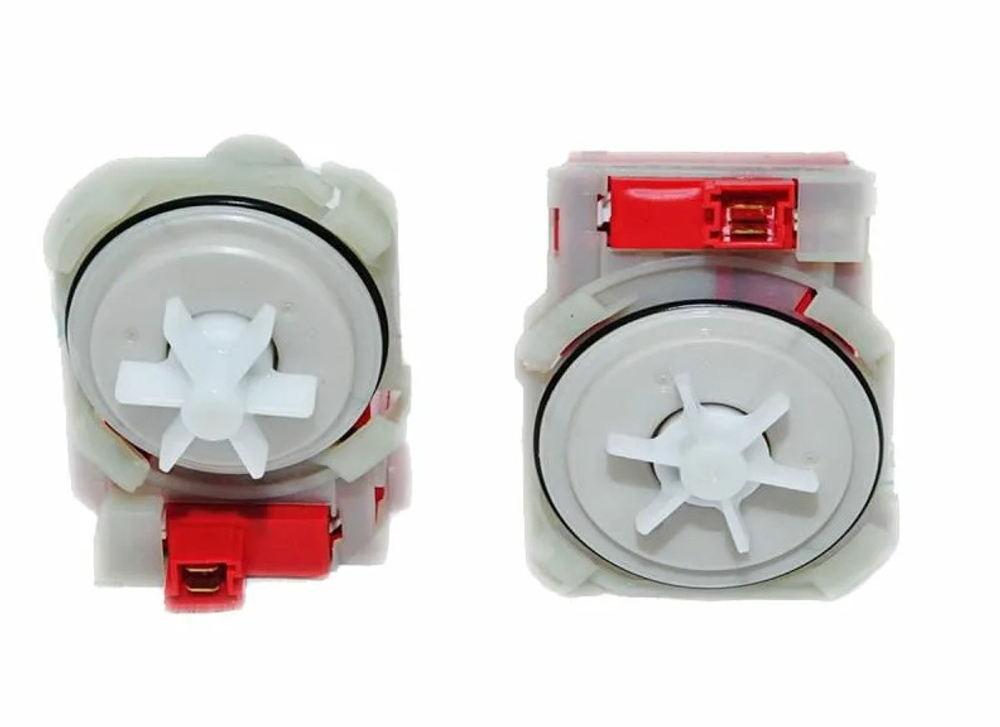 Сливной насос (помпа) красный COPRECI 30W, Bosch 4 защелки подходит для стиральной машины Bosch, Siemens красный