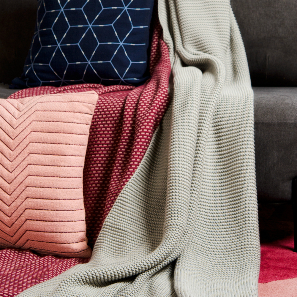 Подушка декоративная cтеганая 45х45 Tkano Ethnic пыльная роза