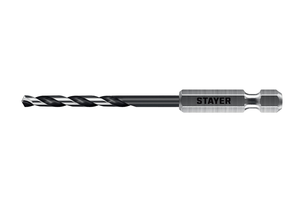 STAYER НЕХ-1/4″, d 4.0 х 98 мм, сверло по металлу для винтовёртов и шуруповертов IMPACT READY (29603-4)